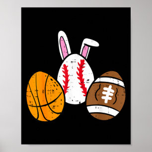 Ostereier Basketball Baseball Football Jungen Kind Poster