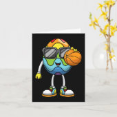 Ostereier Basketball Sportboys Männer Kinder Karte (Gelbe Blume)