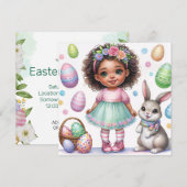 Ostereier Black Girl Bunny Girl Einladung (Vorne/Hinten)