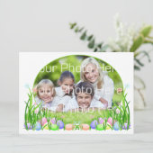 Ostereier, Blume Fotokarte Einladung (Stehend Vorderseite)