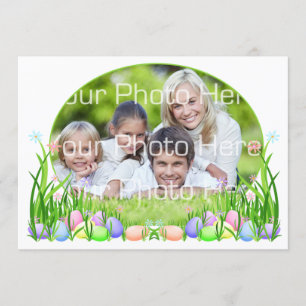Ostereier, Blume Fotokarte Einladung
