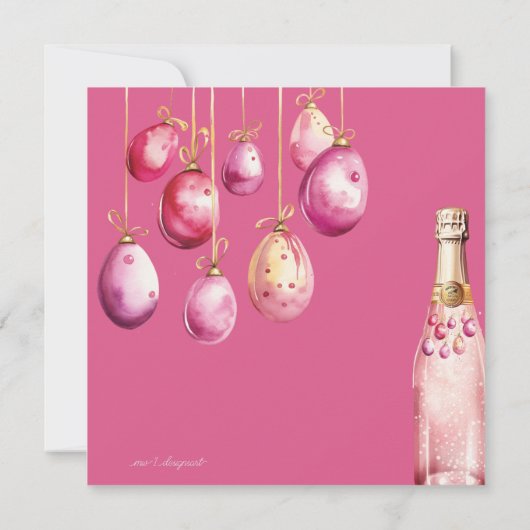 Ostereier, Bubbles und Osterbrunch Einladung (Rückseite)