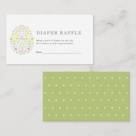 Ostereier Bunny Baby Dusche Windeln Raffle Ticket Begleitkarte (Vorne/Hinten)