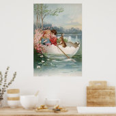 Ostereier Bunny Boat Junge Paare Landschaft Poster (Küche)