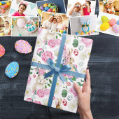 Ostereier Bunny Floral Pastel Peonies Wasserfarbe Geschenkpapier