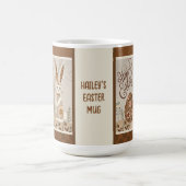 Ostereier Bunny Folk Niedlich Ihren Namen Inspiriv Kaffeetasse (Mittel)