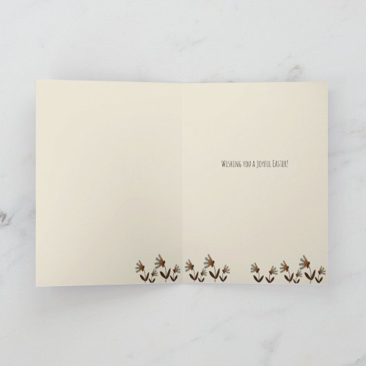 Ostereier Bunny Folk Niedliche Inspirivität Karte (Innenseite)