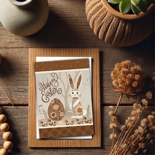 Ostereier Bunny Folk Niedliche Inspirivität Karte