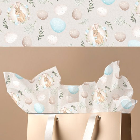 Ostereier & Bunny Pattern Beige Seidenpapier