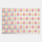 Ostereier Bunny Silver Glitzer Elegante Moderne Geschenkpapier Set (Vorderseite 3)