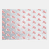 Ostereier Bunny Silver Glitzer Elegante Moderne Geschenkpapier Set (Vorderseite 2)