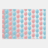 Ostereier Bunny Silver Glitzer Elegante Moderne Geschenkpapier Set (Vorderseite)