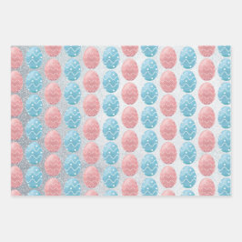 Ostereier Bunny Silver Glitzer Elegante Moderne Geschenkpapier Set