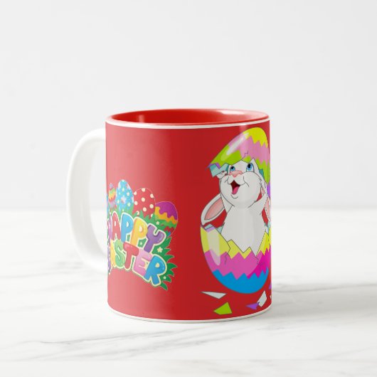 Ostereier & Bunny Tasse - Rot (Vorderseite Links)