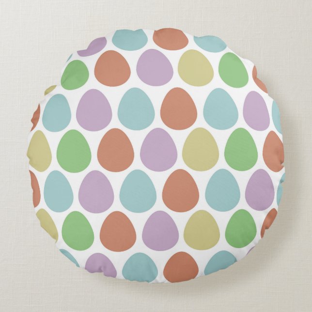 Ostereier bunt Muster Rundes Kissen (Vorderseite)
