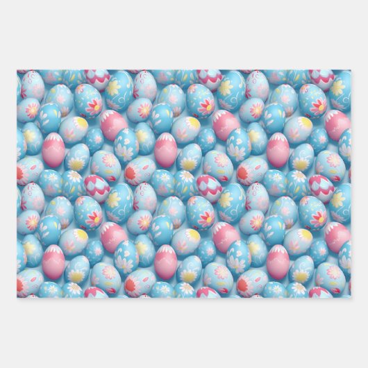 Ostereier Bunter Frühling Geschenkpapier Set (Vorderseite 2)