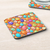 Ostereier Cartoon Muster Getränkeuntersetzer (Linke Seite)