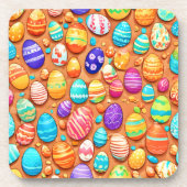 Ostereier Cartoon Muster Getränkeuntersetzer (Vorderseite)