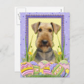 Ostereier-Cookies - Airedale Feiertagspostkarte (Vorne/Hinten)