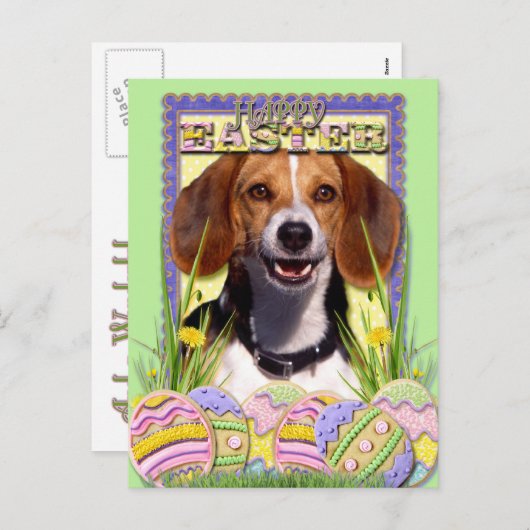 Ostereier-Cookies - Beagle Feiertagspostkarte (Vorne/Hinten)