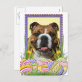 Ostereier-Cookies - Bulldog Feiertagspostkarte (Vorne/Hinten)