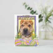 Ostereier-Cookies - Shar Pei Feiertagspostkarte (Stehend Vorderseite)