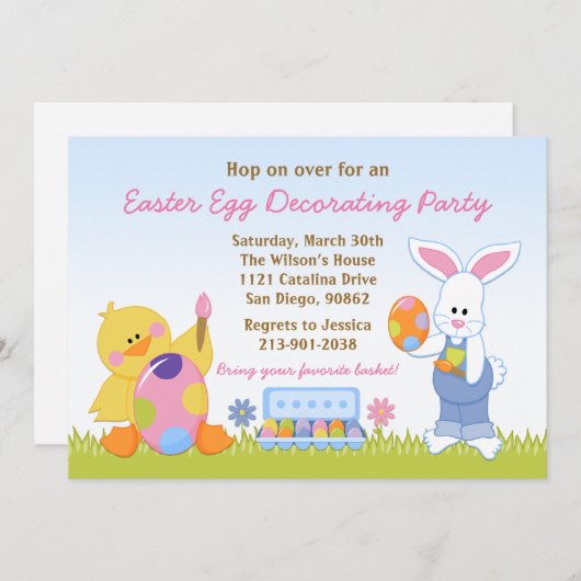 Ostereier-Dekoration Party Einladung (Vorne/Hinten)