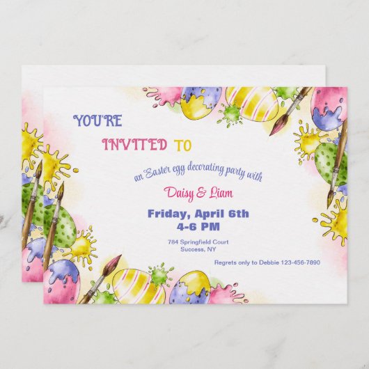 Ostereier-dekoratives Party Einladung (Vorne/Hinten)