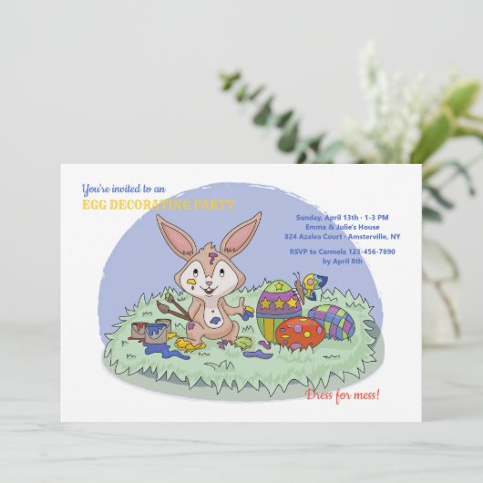 Ostereier-dekoratives Party Einladung (Stehend Vorderseite)