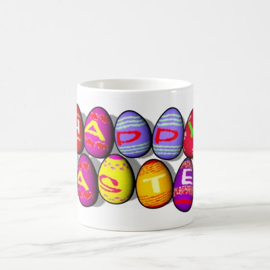 OSTEREIER, DIE FRÖHLICHE OSTERN BUCHSTABIEREN KAFFEETASSE (Mittel)