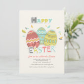 Ostereier Drei Einladungen (Stehend Vorderseite)