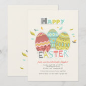 Ostereier Drei Einladungen (Vorne/Hinten)