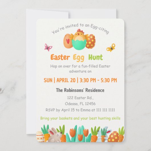 Ostereier Einladung (Vorderseite)