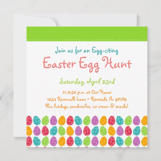 Ostereier Einladung (Rückseite)