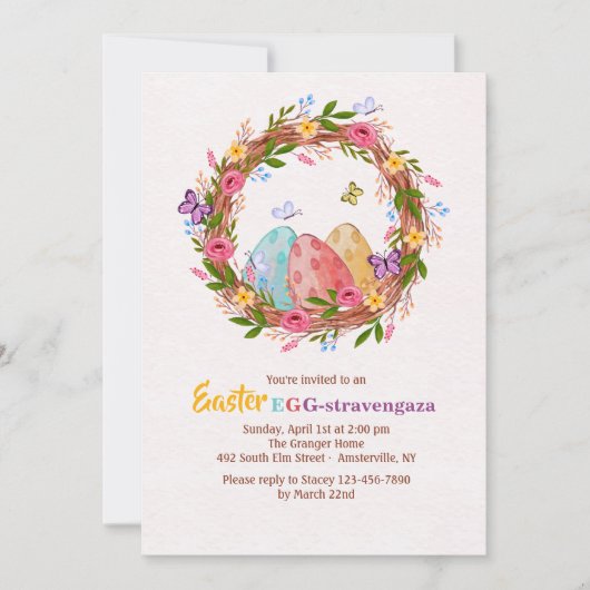 Ostereier Einladung (Vorderseite)