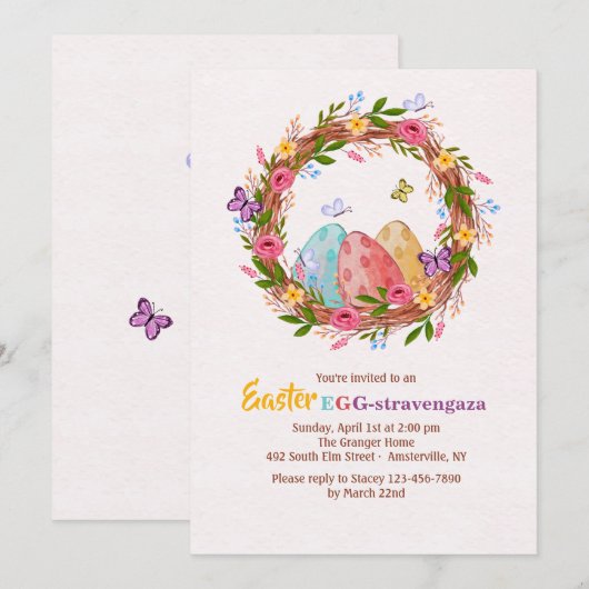 Ostereier Einladung (Vorne/Hinten)