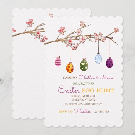 Ostereier Einladung (Vorne/Hinten)