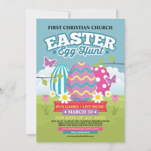 Ostereier Einladung (Vorderseite)