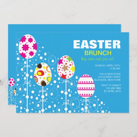 Ostereier: Einladung (Vorne/Hinten)