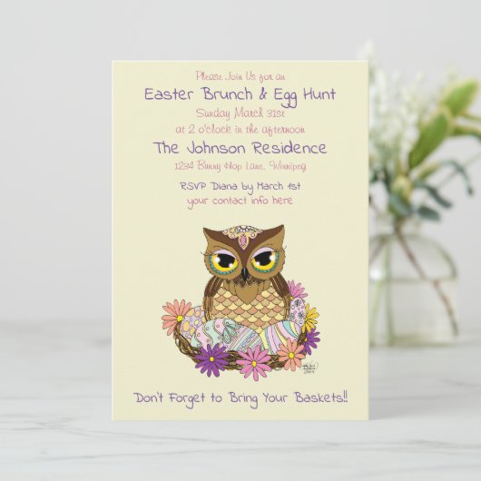 Ostereier Einladung (Stehend Vorderseite)