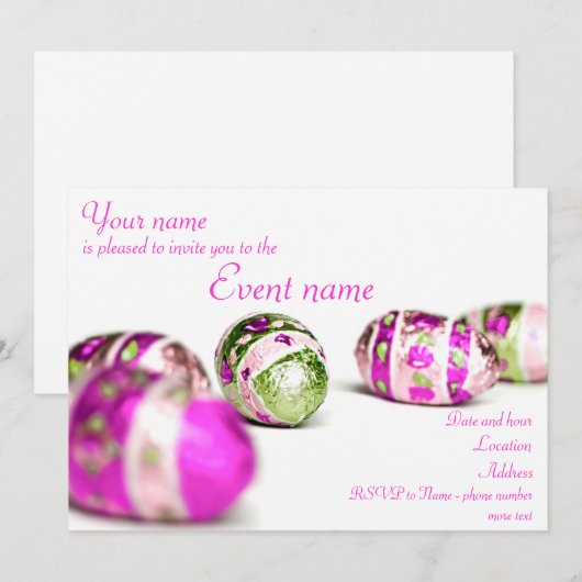 Ostereier Einladung (Vorne/Hinten)