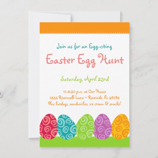 Ostereier Einladung (Rückseite)