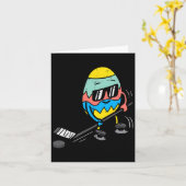 Ostereier Eishockey Niedlichen Sportler Männer Jun Karte (Gelbe Blume)