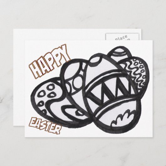 Ostereier, Farbbild Postkarte (Vorne/Hinten)