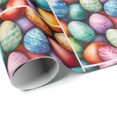 Ostereier farbenfroh für Kinder oder Erwachsene Geschenkpapier (Rolleneckpunkt)