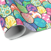 Ostereier farbenfrohe Muster Geschenkpapier (Rolleneckpunkt)