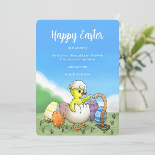 Ostereier Feiertagskarte (Stehend Vorderseite)