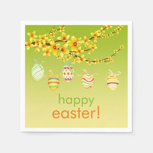 Ostereier, Forsythia Branch Paper Napkins Serviette (Vorderseite)