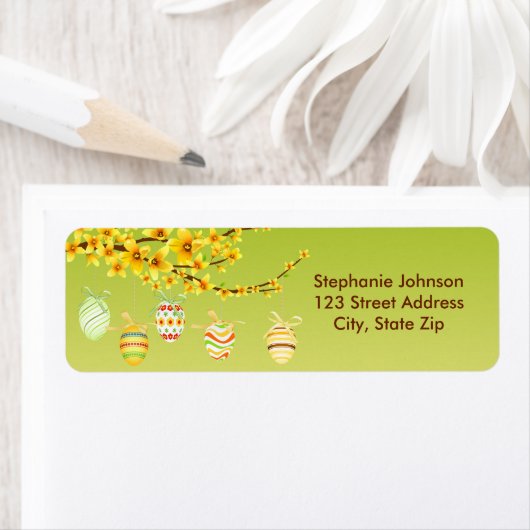 Ostereier, Forsythia Branch Rücksendeadresse (Insitu)