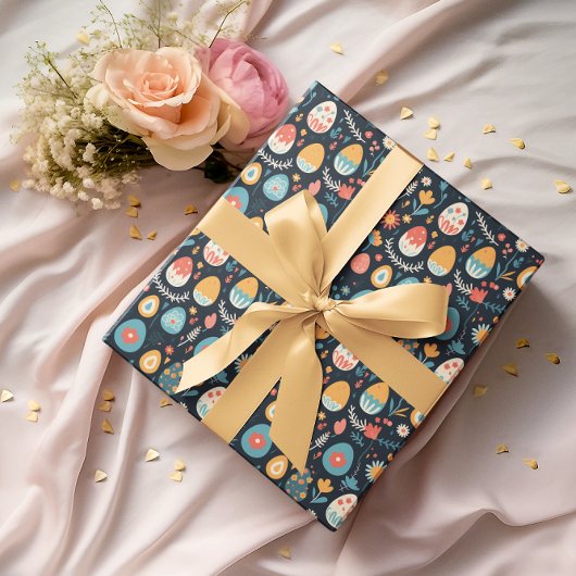 Ostereier Frühjahrsmuster Geschenkpapier